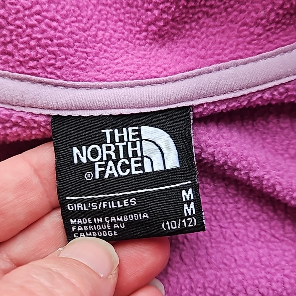 North Face Pink Purple Fleece Lined Lightweight Zip Up Jacket M (10/12) - Picture 7 of 10